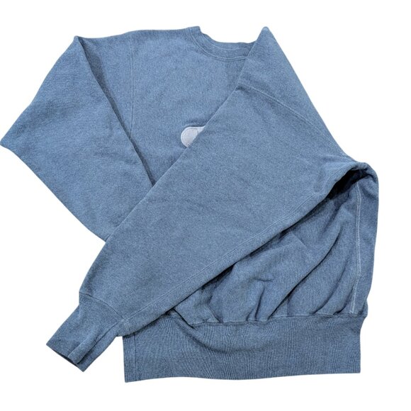 CHAMPION Vintage Sweatshirt L Reverse Weave USA Cotton Crewneck Dusty Blue 90's - Picture 2 of 9
